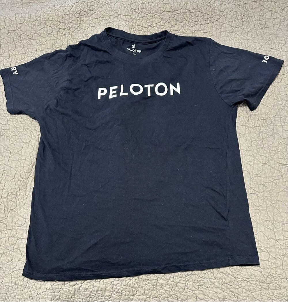 Peloton Century 100 Club Cycling Men's Black Graphic T-Shirt Size XL A907